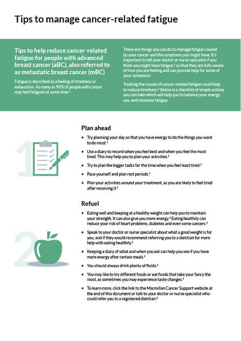 Tips to manage cancer-related fatigue