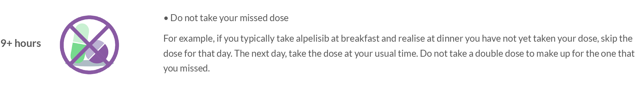 9+ hours missed dose