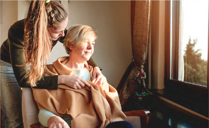 Caregiver support, image of two people